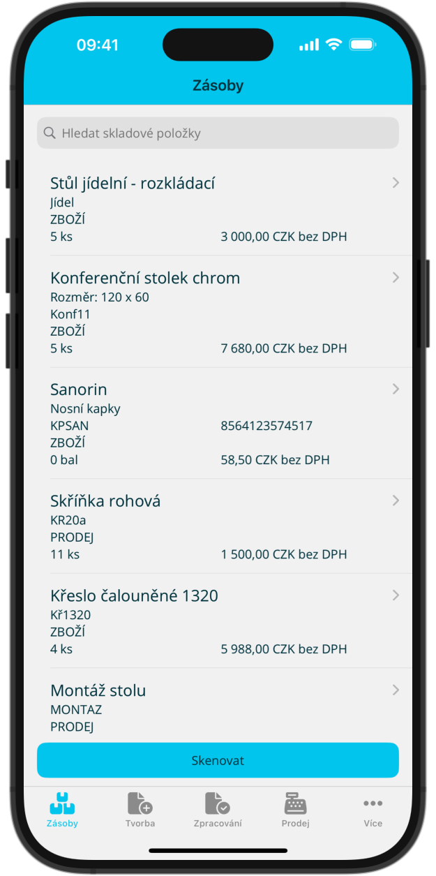Zasoby v Smart Readeru na iPhoneu